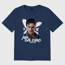 Футболка оверсайз женская Эш - Зловещие Мертвецы, цвет: тёмно-синий
