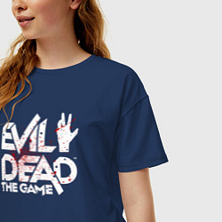 Футболка оверсайз женская Logo Evil Dead in the blood, цвет: тёмно-синий — фото 2