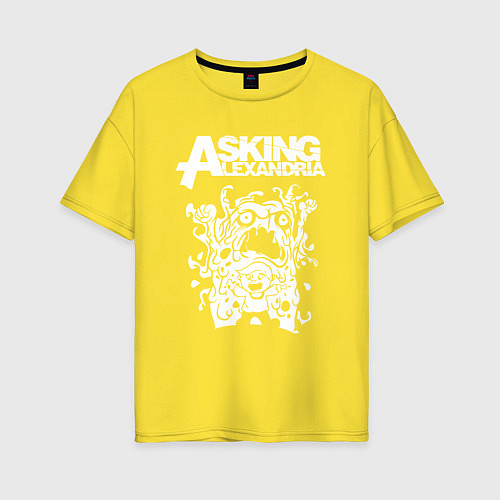 Женская футболка оверсайз Asking alexandria монстер / Желтый – фото 1