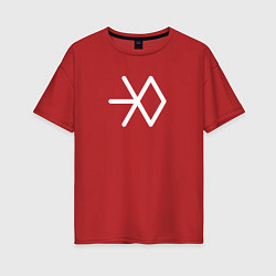 Футболка оверсайз женская Логотип exo, цвет: красный