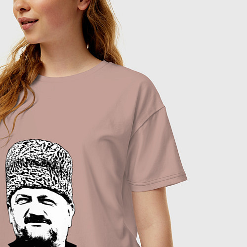 Женская футболка оверсайз АХМАТ-ХАДЖИ КАДЫРОВ / Пыльно-розовый – фото 3