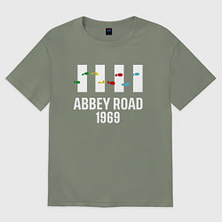 Футболка оверсайз женская THE BEATLES ABBEY ROAD, цвет: авокадо