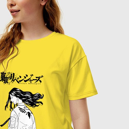 Женская футболка оверсайз КЕЙСКЕ БАДЖИ БАНДА ВАЛЬГАЛЛА / Желтый – фото 3