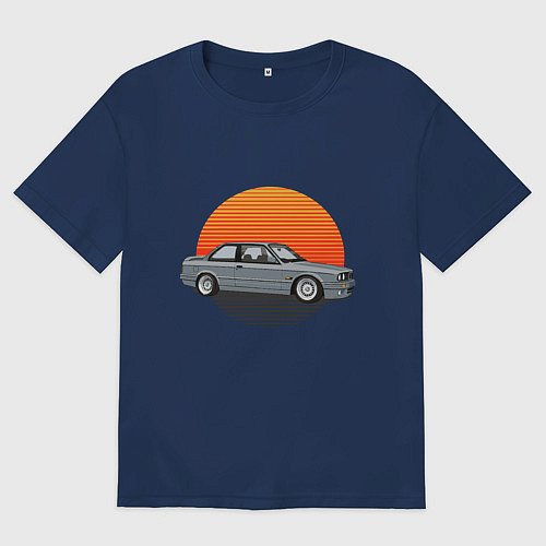 Женская футболка оверсайз BMW Sun / Тёмно-синий – фото 1