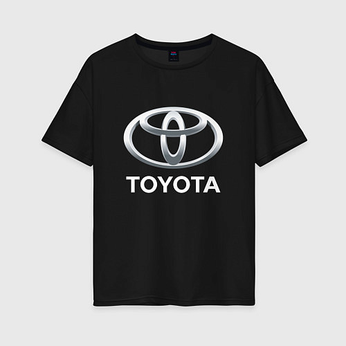 Женская футболка оверсайз TOYOTA 3D Logo / Черный – фото 1