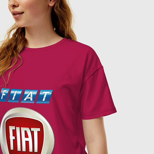 Женская футболка оверсайз FIAT 8 / Маджента – фото 3