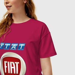 Футболка оверсайз женская FIAT 8, цвет: маджента — фото 2