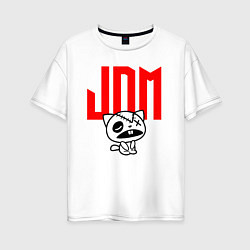 Футболка оверсайз женская JDM Kitten-Zombie Japan, цвет: белый