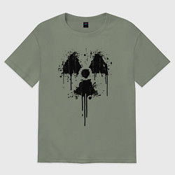 Футболка оверсайз женская Атомный символ, цвет: авокадо