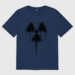 Футболка оверсайз женская Атомный символ, цвет: тёмно-синий