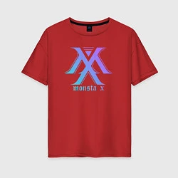 Женская футболка оверсайз Monsta x neon