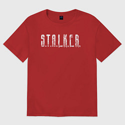 Футболка оверсайз женская S T A L K E R - Logo, цвет: красный