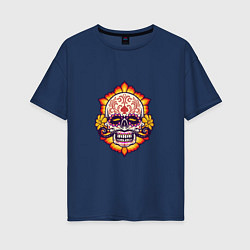 Женская футболка оверсайз Poker Skull