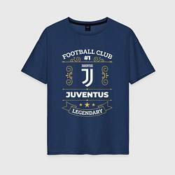 Футболка оверсайз женская Juventus FC 1, цвет: тёмно-синий