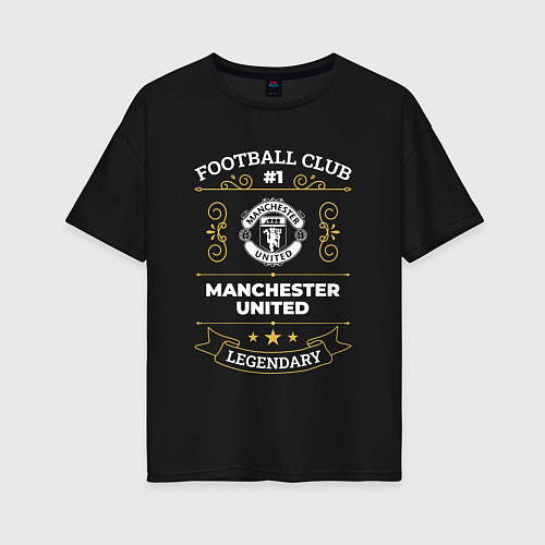 Женская футболка оверсайз Manchester United FC 1 / Черный – фото 1