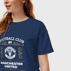 Футболка оверсайз женская Manchester United FC 1, цвет: тёмно-синий — фото 2