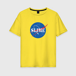Футболка оверсайз женская Slime art Nasa, цвет: желтый