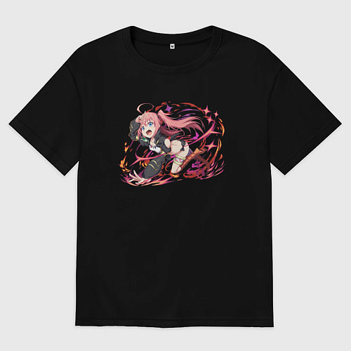 Женская футболка оверсайз Милим нава арт / Черный – фото 1