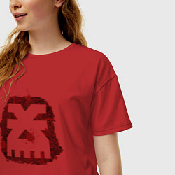 Футболка оверсайз женская Знак Кхорна пятно, цвет: красный — фото 2