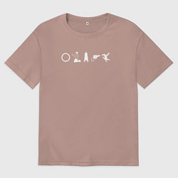 Футболка оверсайз женская Symbolism Ozark, цвет: пыльно-розовый