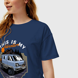 Футболка оверсайз женская Авто для путешествий, цвет: тёмно-синий — фото 2