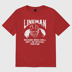 Футболка оверсайз женская Лайнмен, цвет: красный