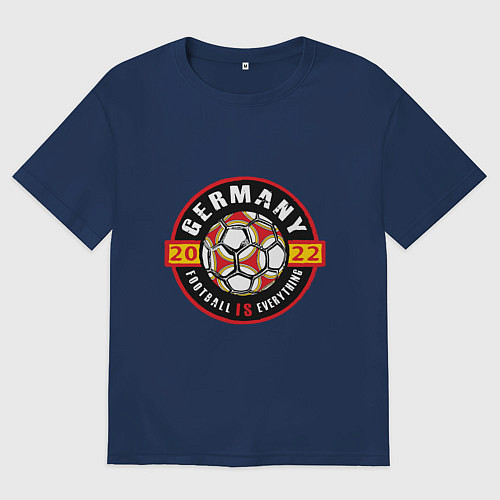 Женская футболка оверсайз Germany 2022 / Тёмно-синий – фото 1