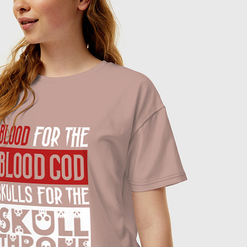 Женская футболка оверсайз Девиз Последователей Кхорна для темного фона / Пыльно-розовый – фото 3