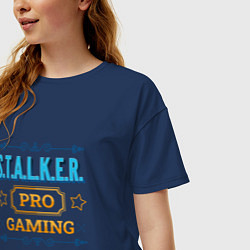 Футболка оверсайз женская S T A L K E R PRO Gaming, цвет: тёмно-синий — фото 2