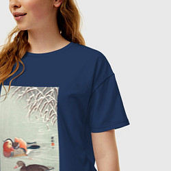 Футболка оверсайз женская Mandarin Ducks, цвет: тёмно-синий — фото 2