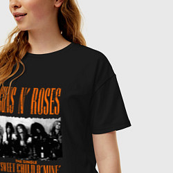Футболка оверсайз женская GUNS-N-ROSES АФИША, цвет: черный — фото 2
