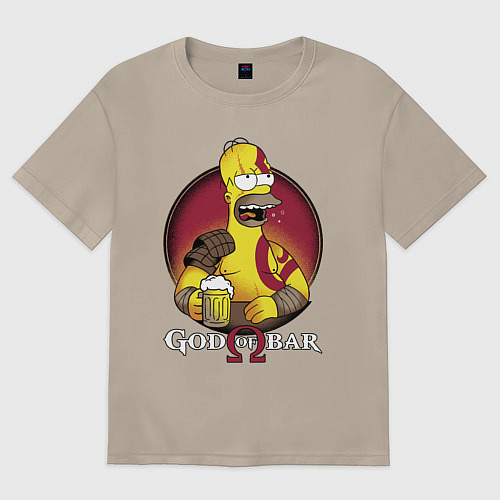 Женская футболка оверсайз Homer god of bar / Миндальный – фото 1