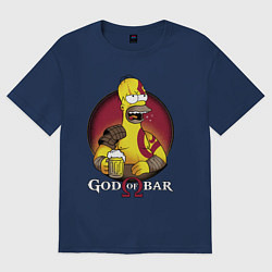 Футболка оверсайз женская Homer god of bar, цвет: тёмно-синий