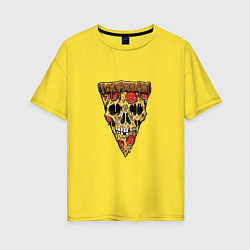 Женская футболка оверсайз Pizza - Skull