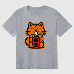 Футболка оверсайз женская JDM Cat, цвет: меланж