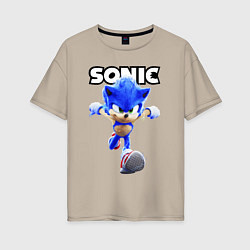 Футболка оверсайз женская Sonic the Hedgehog 2, цвет: миндальный
