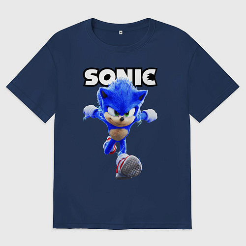 Женская футболка оверсайз Sonic the Hedgehog 2022 / Тёмно-синий – фото 1