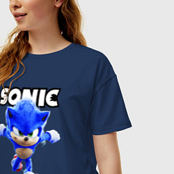 Футболка оверсайз женская Sonic the Hedgehog 2022, цвет: тёмно-синий — фото 2