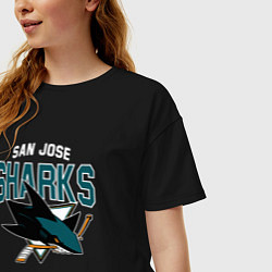 Футболка оверсайз женская SAN JOSE SHARKS NHL, цвет: черный — фото 2