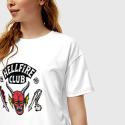 Футболка оверсайз женская Hellfire Club Sticker Stranger Things 4, цвет: белый — фото 2