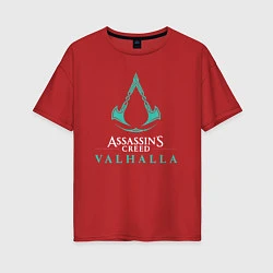 Футболка оверсайз женская Assassins creed valhalla, цвет: красный