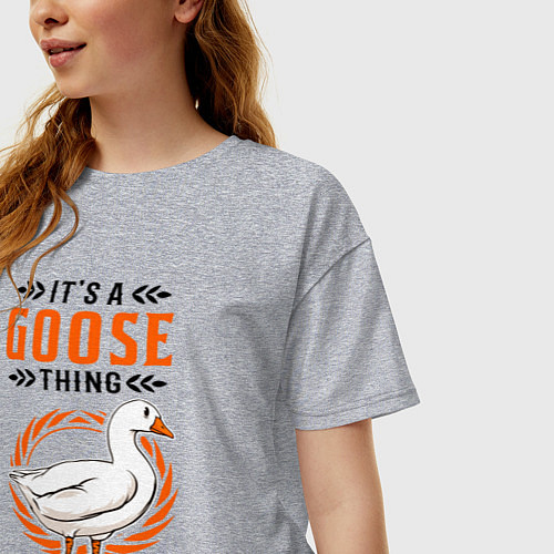 Женская футболка оверсайз Шутка про гусей, тебе не понять / Меланж – фото 3