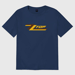 Футболка оверсайз женская ZZ top logo, цвет: тёмно-синий