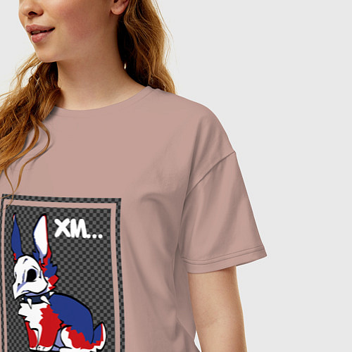 Женская футболка оверсайз Кролик Альт / Пыльно-розовый – фото 3
