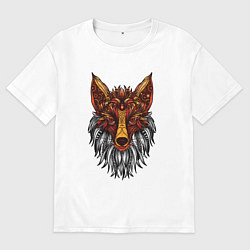 Женская футболка оверсайз Лиса в стиле Мандала Mandala Fox