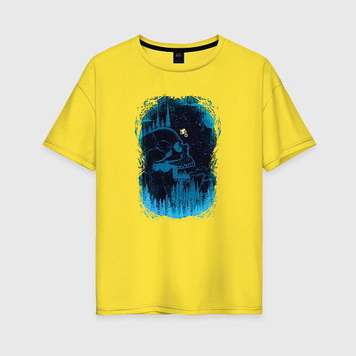 Женская футболка оверсайз MTB Skull / Желтый – фото 1