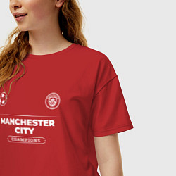 Футболка оверсайз женская Manchester City Форма Чемпионов, цвет: красный — фото 2