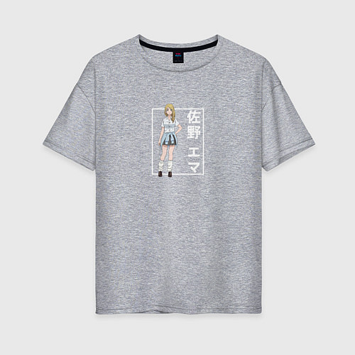 Женская футболка оверсайз Эмма Сано / Меланж – фото 1