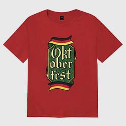 Футболка оверсайз женская Эмблема Октоберфеста Oktoberfest Emblem, цвет: красный