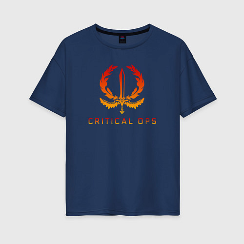 Женская футболка оверсайз C-OPS - CRITICAL OPS / Тёмно-синий – фото 1